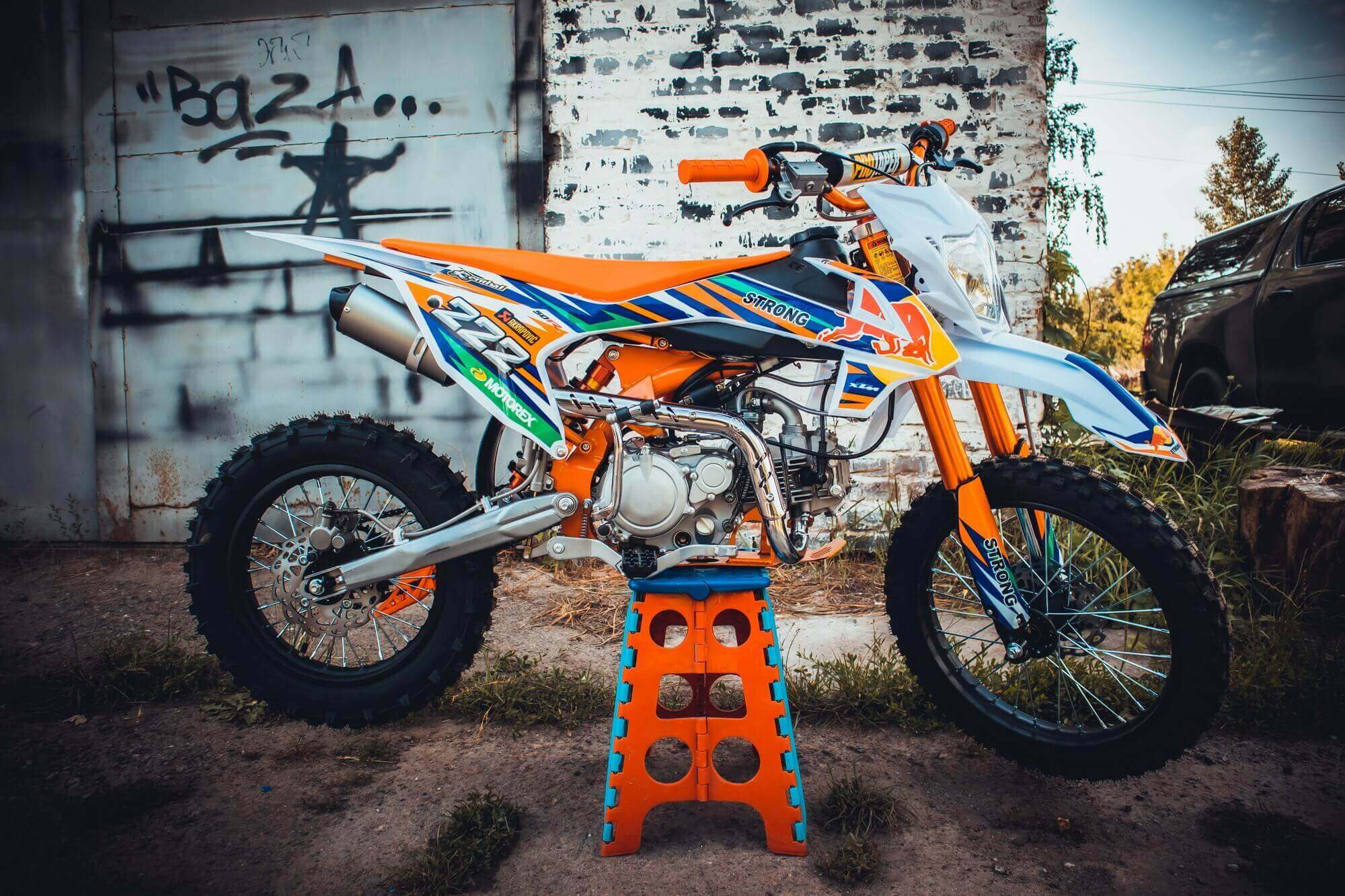 デュークモン Re-140 ᐉ Питбайк PRB XTM 140cc (STRONG) оранжевый ➡ купить в Украине