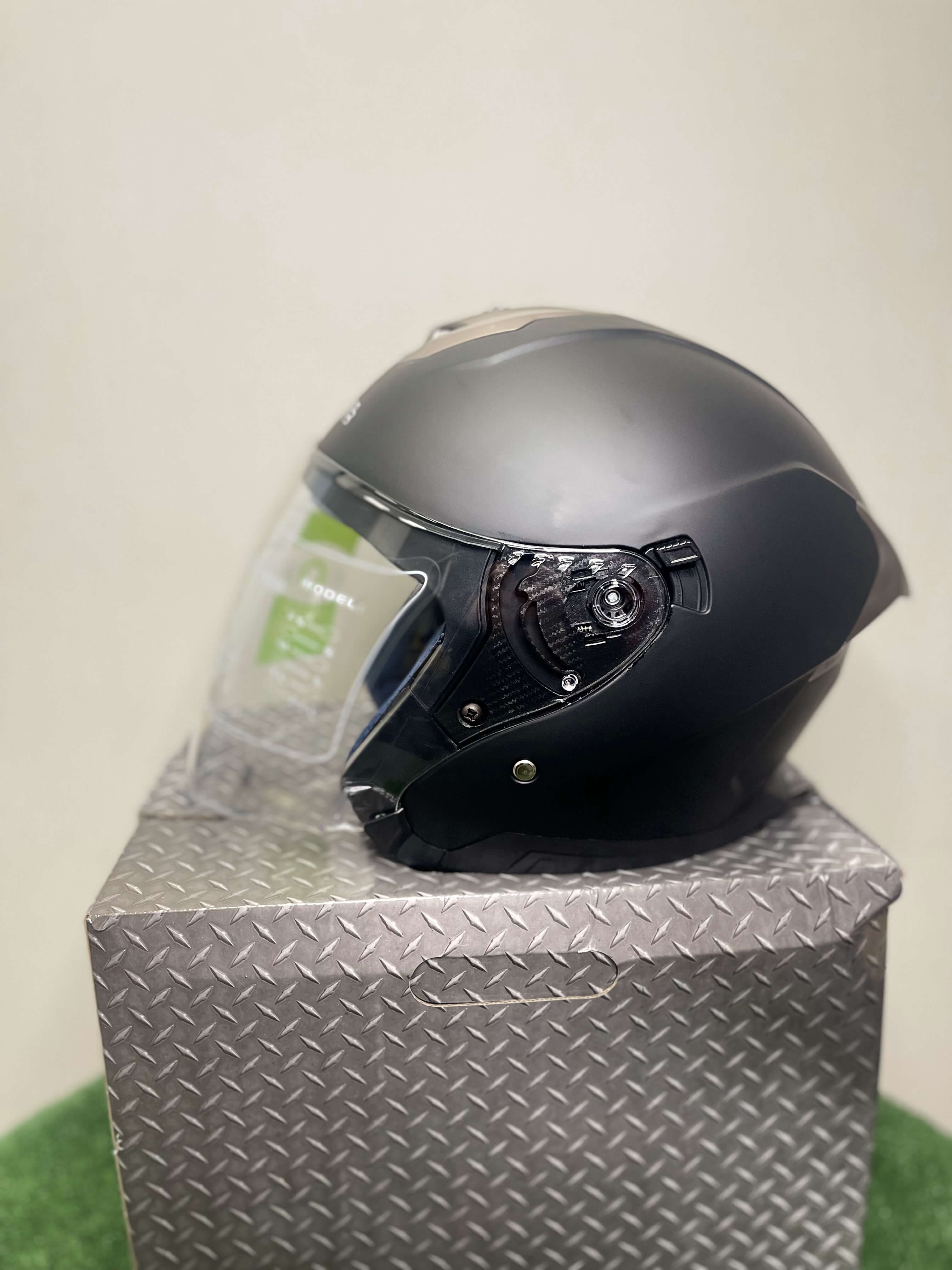 ᐉ Мотошлем Exdrive EX-586, шлем полулицевик + очки чёрный матовый