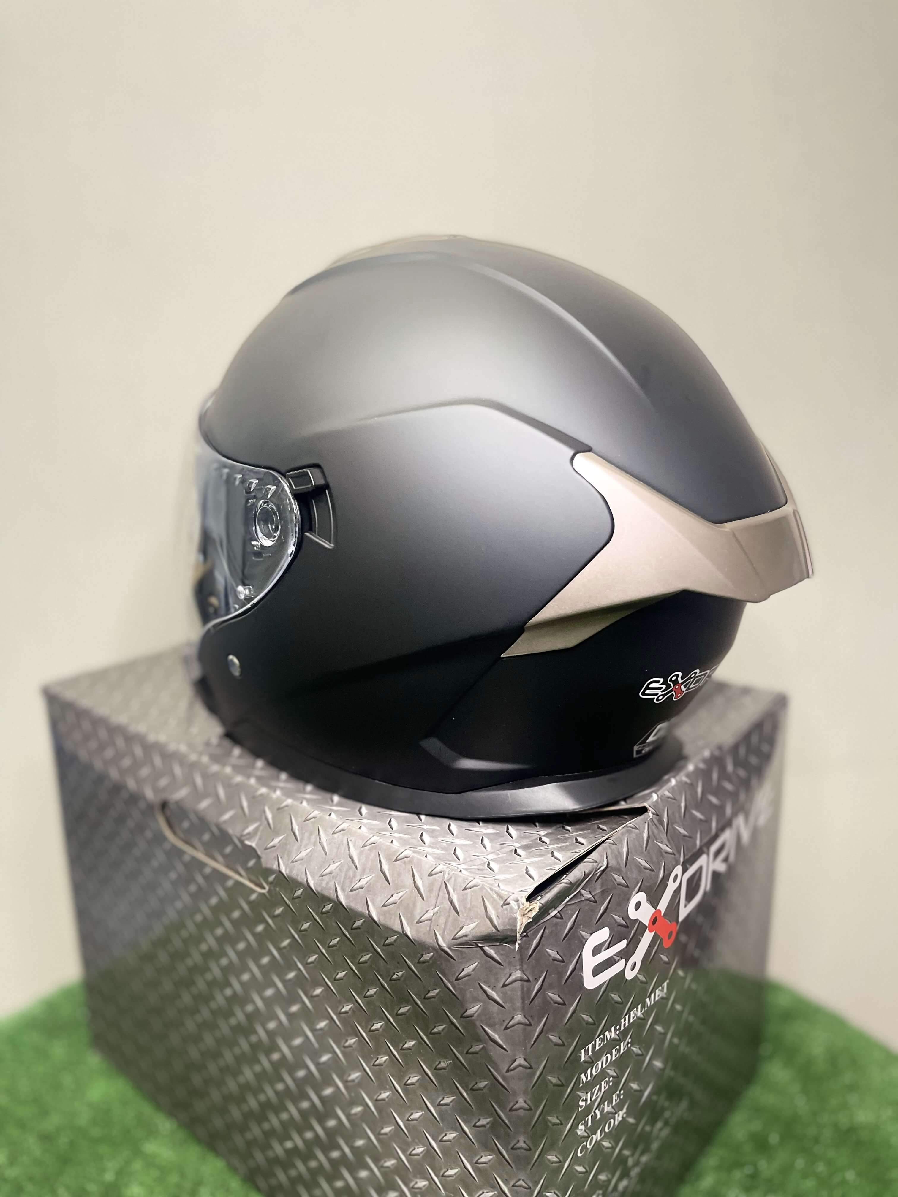 ᐉ Мотошлем Exdrive EX-586, шлем полулицевик + очки чёрный матовый