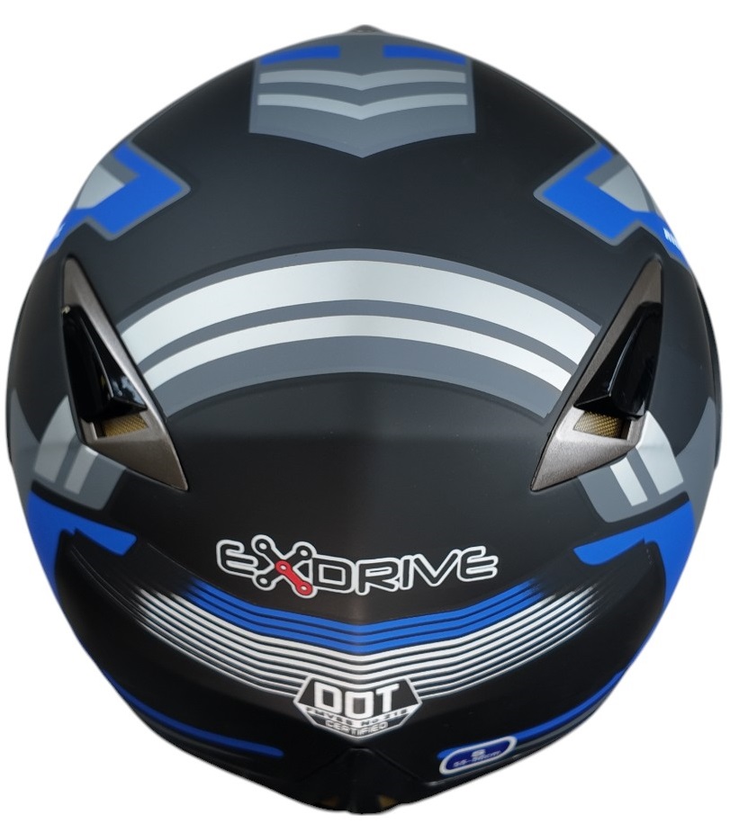 ᐉ Мотошолом Exdrive EX-701 Трансформер + Окуляри Чорно-синій мат