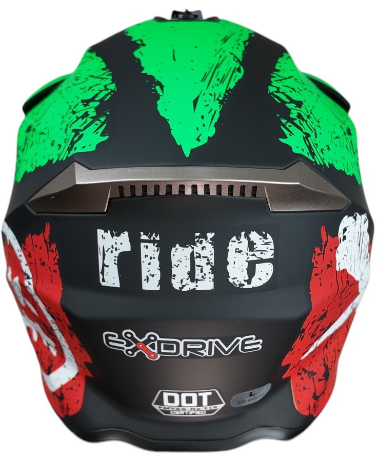 ᐉ Мотошолом Exdrive EX-806 CRAZY Кросовий Зелено-чорний мат