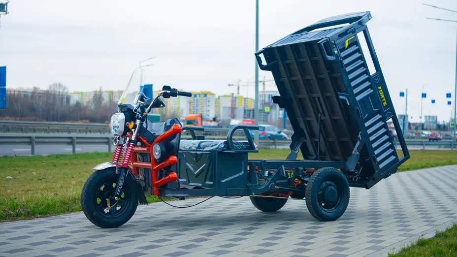 Електротрицикл вантажний FORTE GP-1150-A (сірий) Електротрицикл вантажний FORTE GP-1150-A (сірий)[image_num]