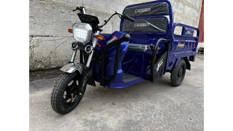 Електротрицикл вантажний CROSSER CARGO 13 (800W) 60V 45Ah синій Електротрицикл вантажний CROSSER CARGO 13 (800W) 60V 45Ah синій[image_num]